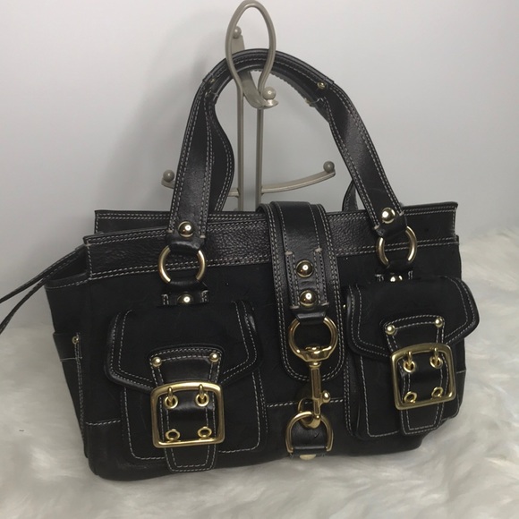 Coach Handbags - Black Coach signature bag No. J0626-10341